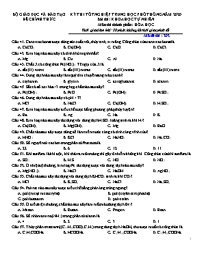 Đề thi thử Tốt nghiệp Trung học Phổ thông môn Hóa học năm 2020 - Mã đề 202 (Có đáp án)